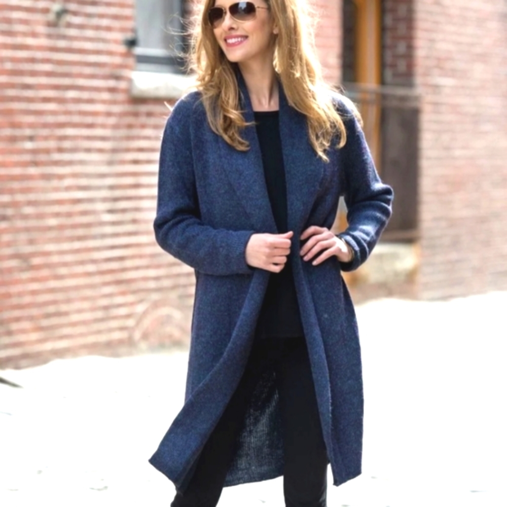 Eileen Fisher Italian yarn Wool Mohair Blend Cardigan Jacket